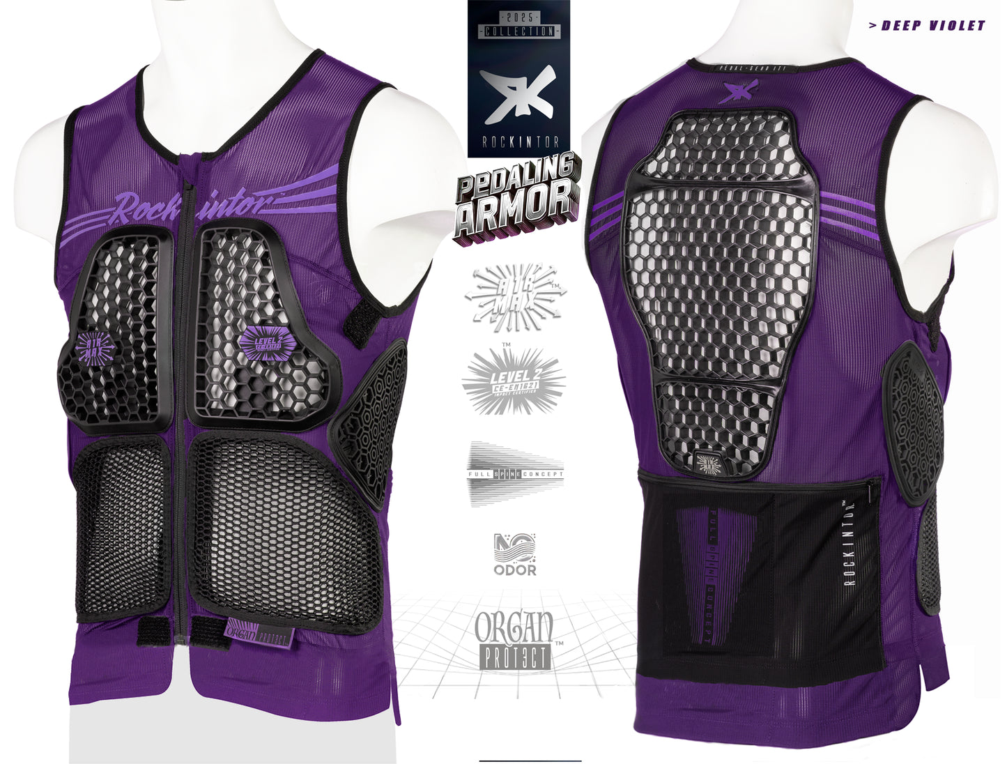 Rockintor A1rMax™ – OrganProt3ct™ Armor Shirt + Shoulder Base Layer DEEP VIOLET (Limited Pre-Order)